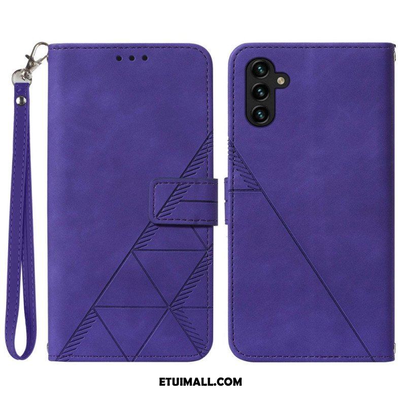 Etui Folio do Samsung Galaxy A54 5G z Łańcuch Trójkąty Paska