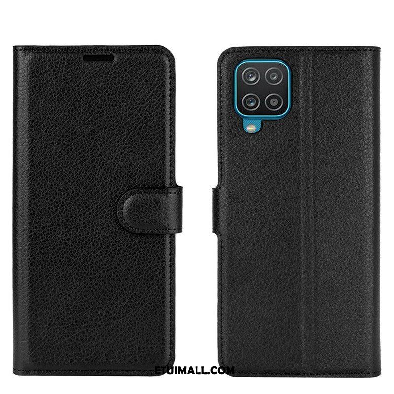 Etui Folio do Samsung Galaxy M12 / A12 Klasyczna Sztuczna Skóra Liczi