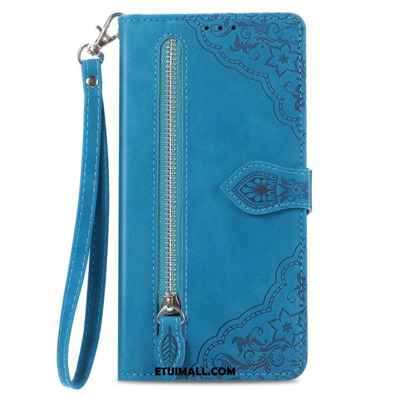 Etui Folio do Samsung Galaxy M13 Portmonetka Z Przodu W Kwiaty