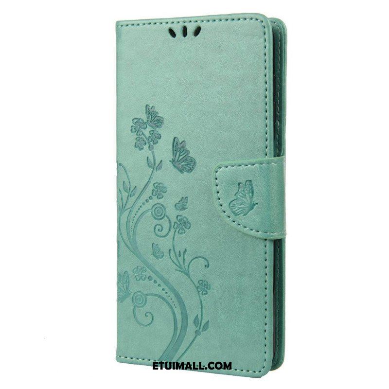 Etui Folio do Samsung Galaxy M23 5G Motyle I Kwiaty