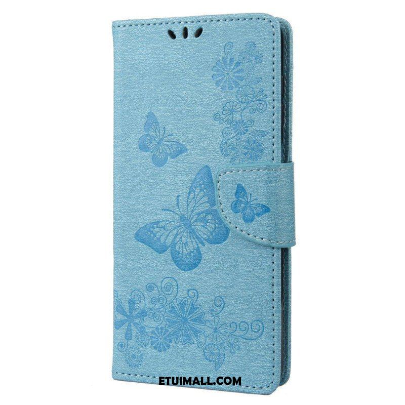 Etui Folio do Samsung Galaxy M23 5G z Łańcuch Stringi Motyle