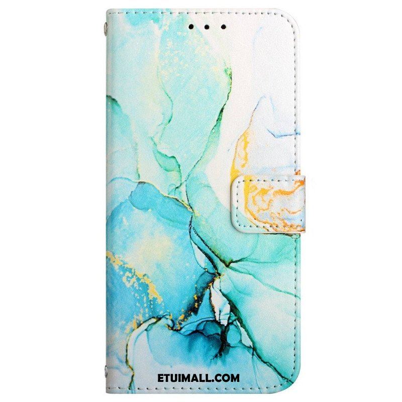 Etui Folio do Samsung Galaxy M53 5G Marmur Ze Smyczą