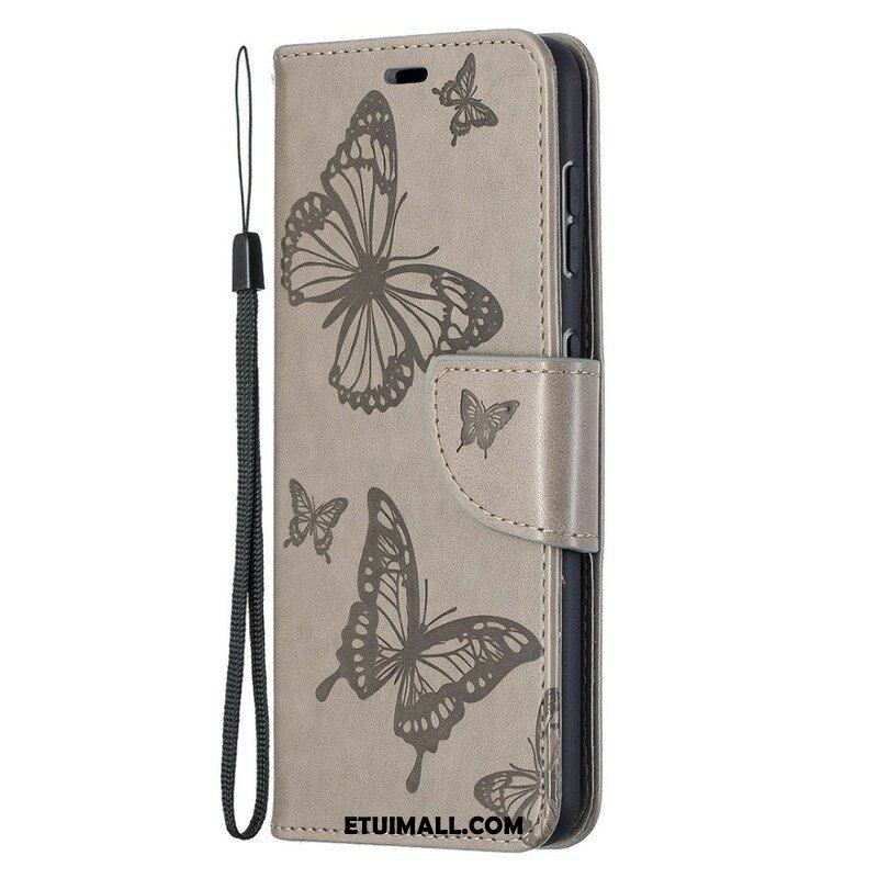 Etui Folio do Samsung Galaxy S21 5G Motyle W Locie Z Smyczą