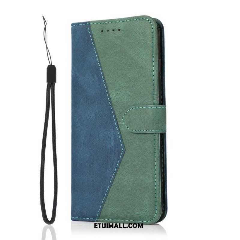 Etui Folio do Samsung Galaxy S21 Ultra 5G Dwukolorowa Trójkątna Sztuczna Skóra