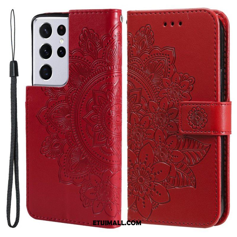 Etui Folio do Samsung Galaxy S21 Ultra 5G Kwiatowa Mandala