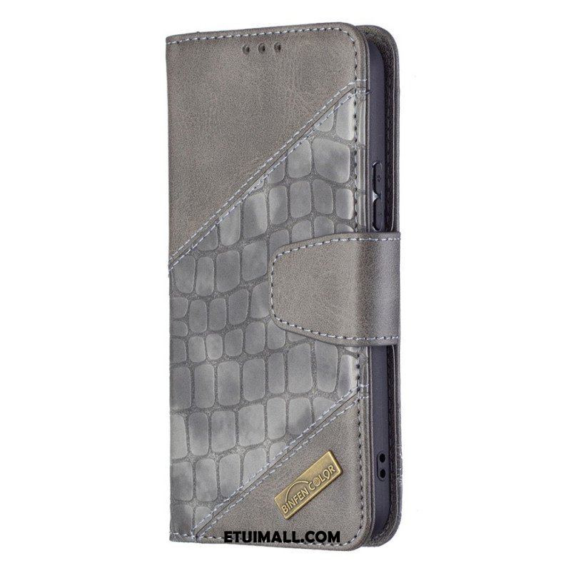 Etui Folio do Samsung Galaxy S22 5G Klasyczny Efekt Skóry Krokodyla