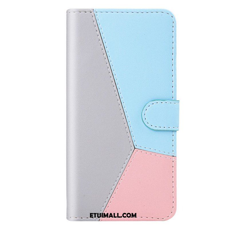 Etui Folio do Samsung Galaxy S22 5G Trójkolorowy Efekt Skóry