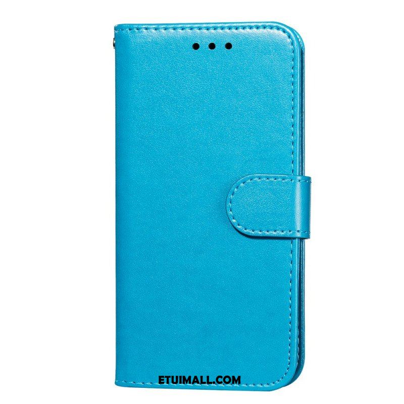 Etui Folio do Samsung Galaxy S22 5G z Łańcuch Pasek W Jednolitym Kolorze