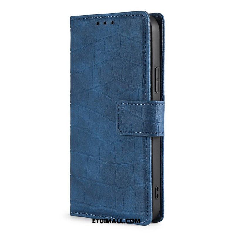 Etui Folio do Samsung Galaxy S22 Plus 5G Efekt Skóry Krokodyla