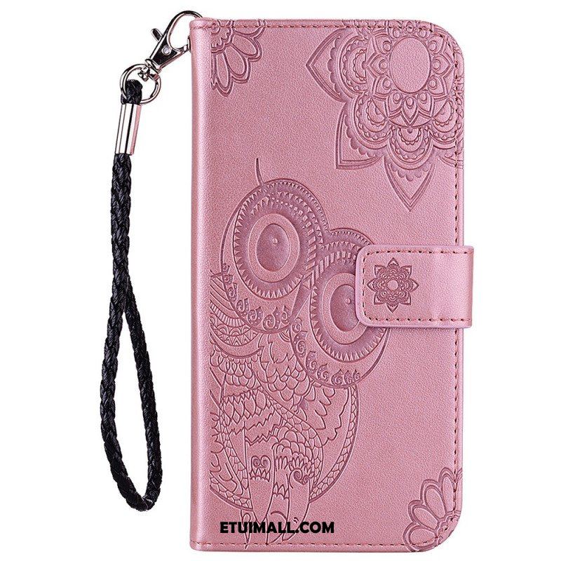 Etui Folio do Samsung Galaxy S22 Ultra 5G Sowa Mandala I Smycz