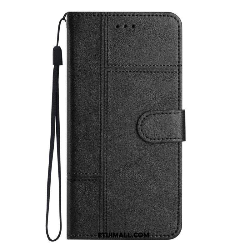 Etui Folio do Samsung Galaxy S23 5G z Łańcuch Biznes W Smyczy