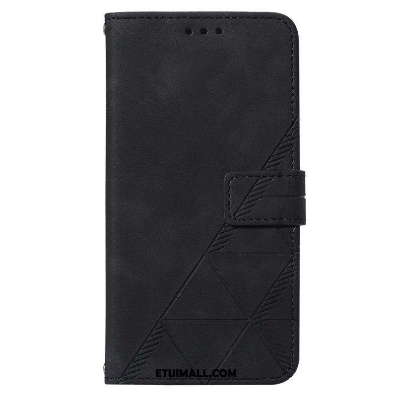 Etui Folio do Samsung Galaxy S23 5G z Łańcuch Trójkąty Paska