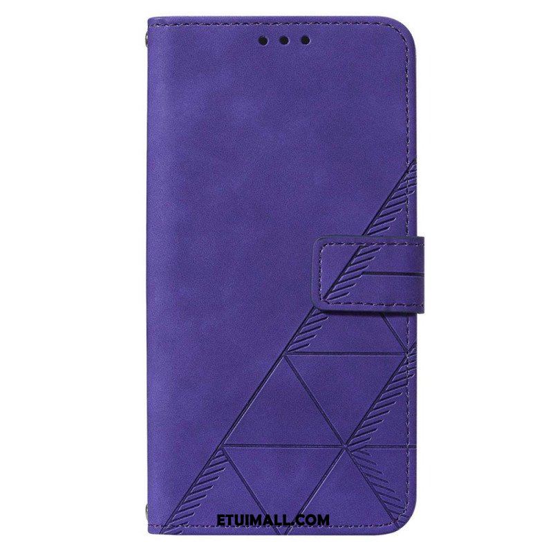 Etui Folio do Samsung Galaxy S23 5G z Łańcuch Trójkąty Paska