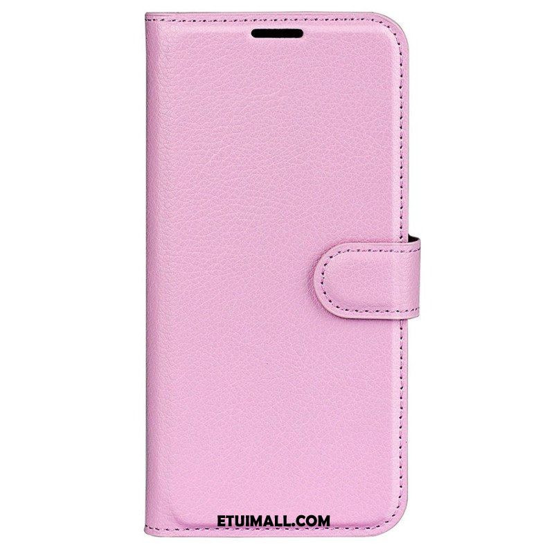 Etui Folio do Samsung Galaxy S23 Ultra 5G Klasyczny Efekt Skóry Liczi