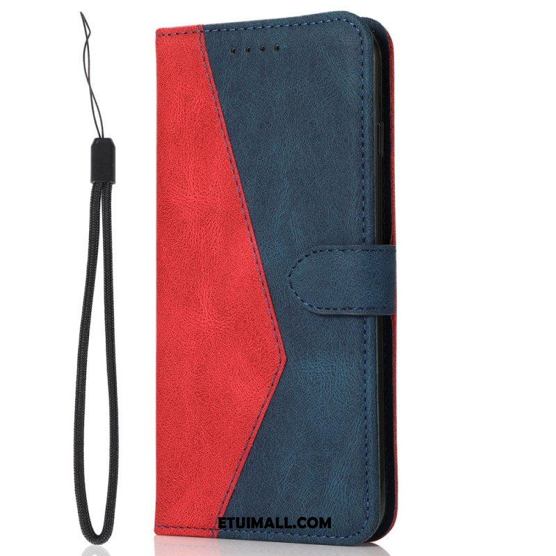 Etui Folio do Samsung Galaxy S23 Ultra 5G z Łańcuch Dwukolorowy Pasek