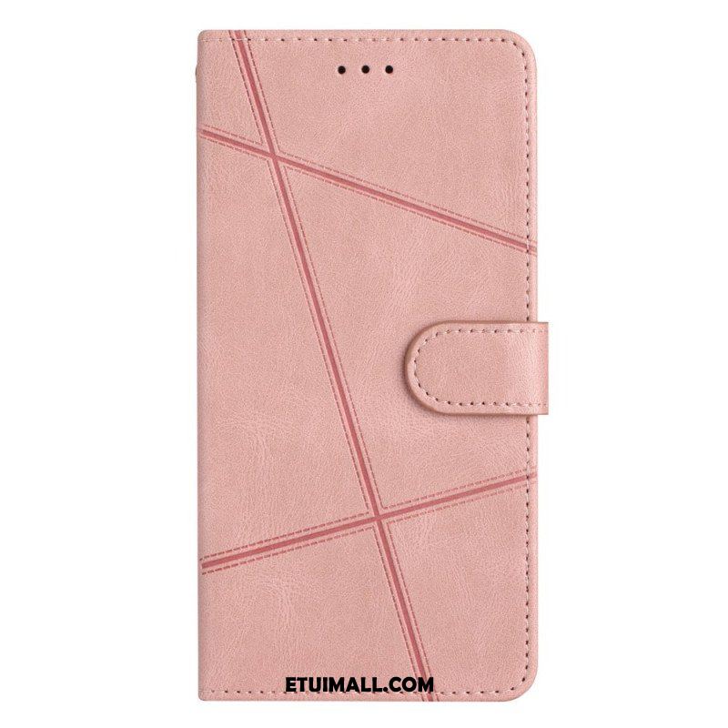 Etui Folio do Samsung Galaxy S23 Ultra 5G z Łańcuch Linie Smyczy