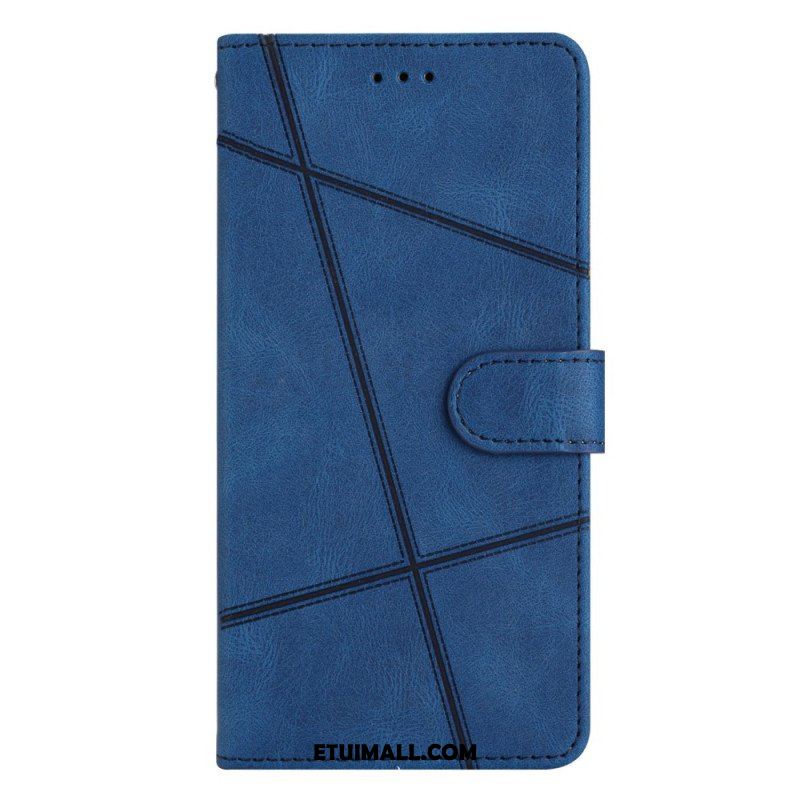 Etui Folio do Samsung Galaxy S23 Ultra 5G z Łańcuch Linie Smyczy