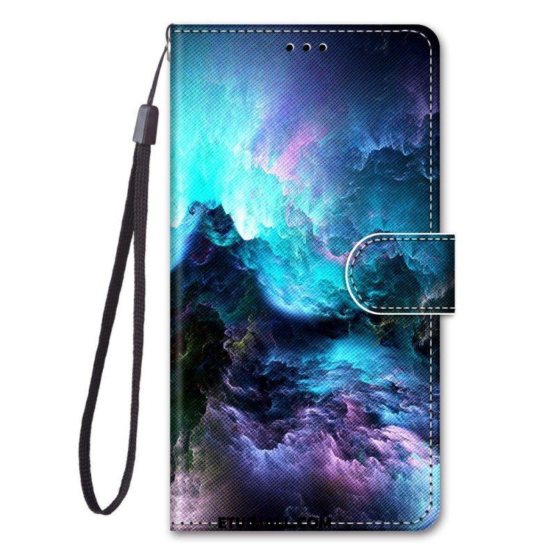 Etui Folio do Xiaomi 12 / 12X z Łańcuch Pasiaste Niebo