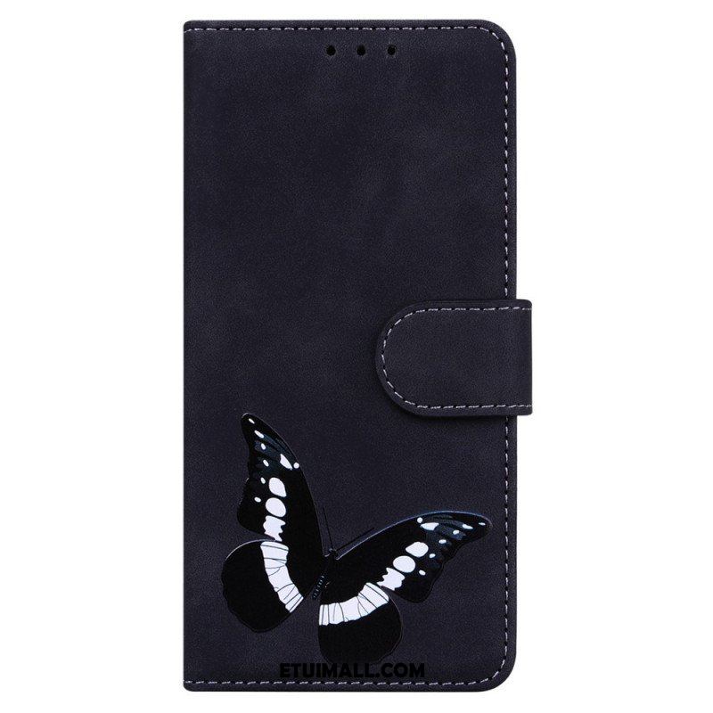 Etui Folio do Xiaomi Redmi Note 10 Pro Motyl Dotykający Skóry