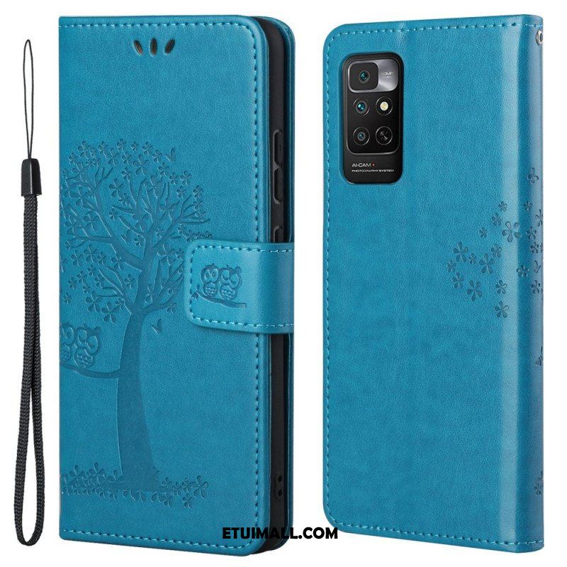 Etui Folio do Xiaomi Redmi Note 11 / 11S z Łańcuch Drzewo Stringów I Sowy