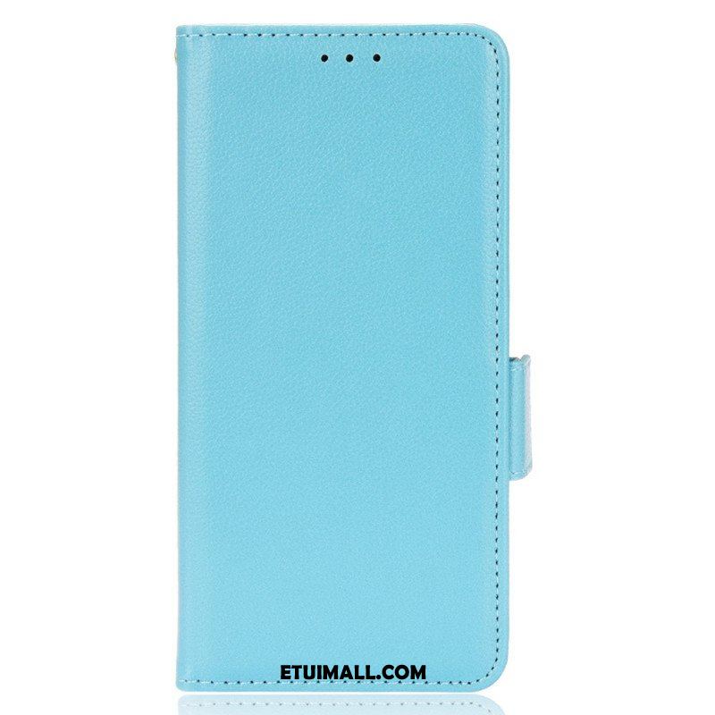 Etui Folio do Xiaomi Redmi Note 11 Pro Plus 5G Podwójne Zapięcie Ze Skóry Litchi