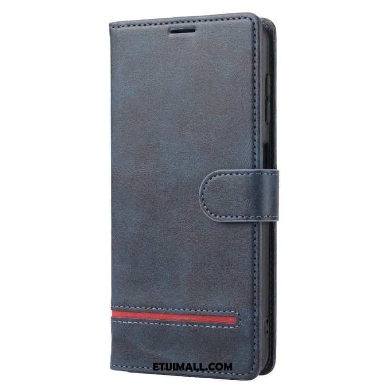 Etui Folio do Xiaomi Redmi Note 12 5G Liniowy Efekt Skóry