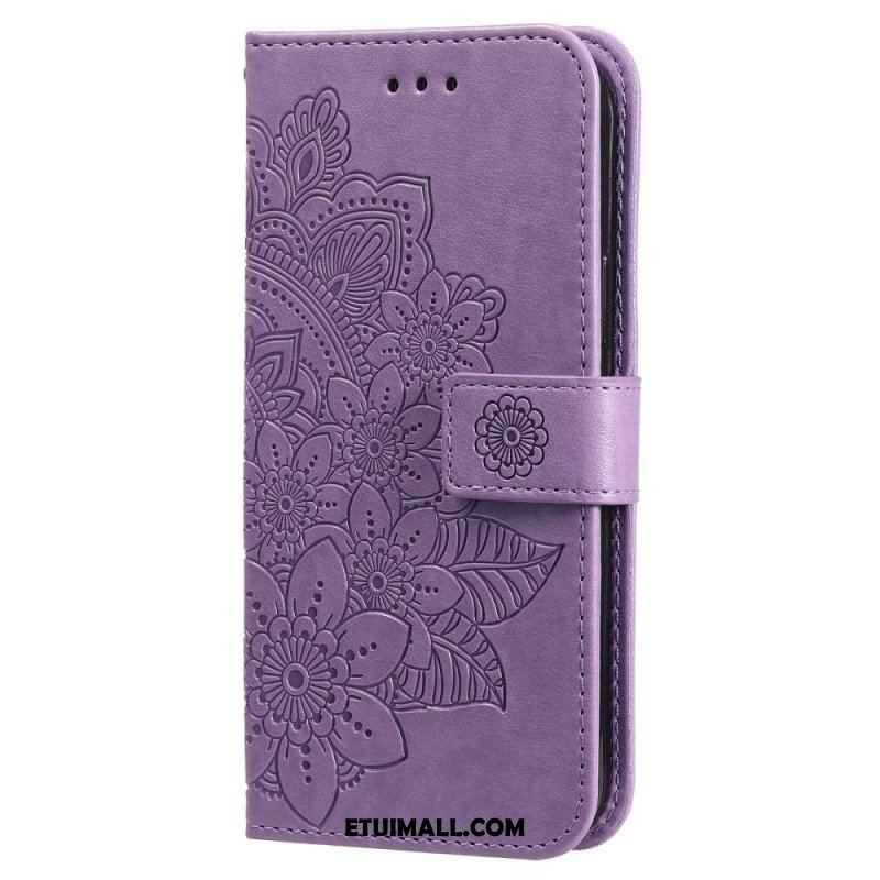 Etui Folio do Xiaomi Redmi Note 12 5G z Łańcuch Mandala Kwiatowa Na Pasku