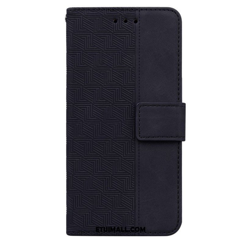 Etui Folio do Xiaomi Redmi Note 12 5G z Łańcuch Pasiasty Wzór