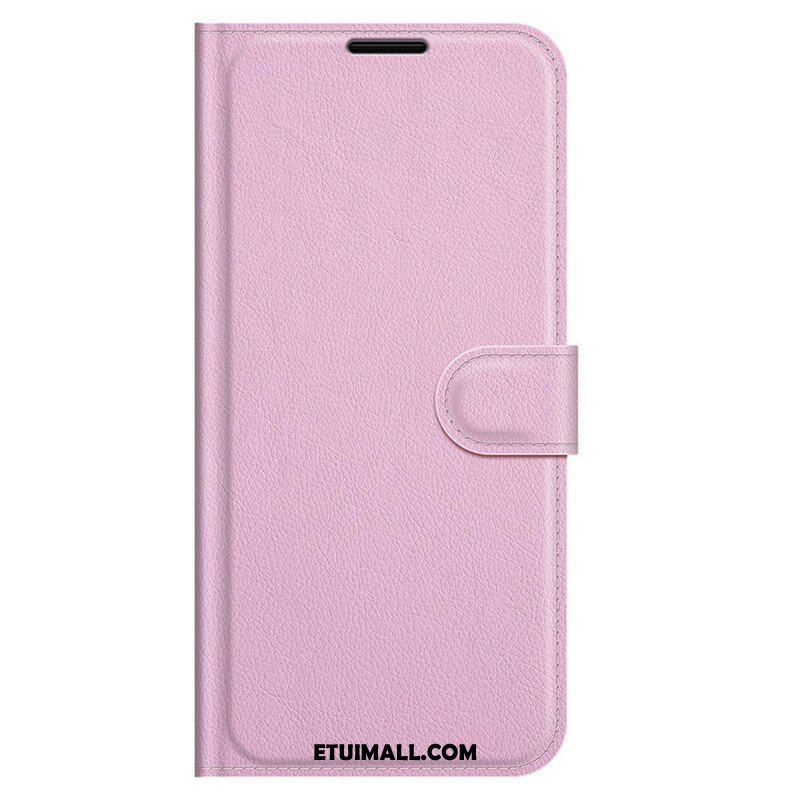 Etui Folio do iPhone 13 Pro Klasyczny Efekt Skóry Liczi