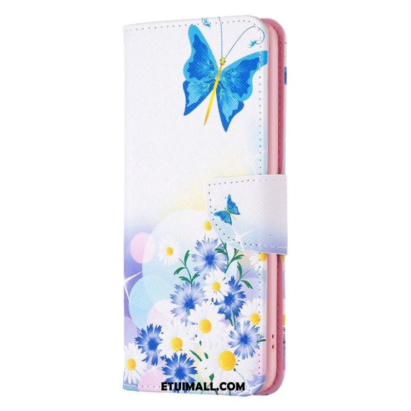 Etui Folio do iPhone 14 Pro Akwarela Motyle