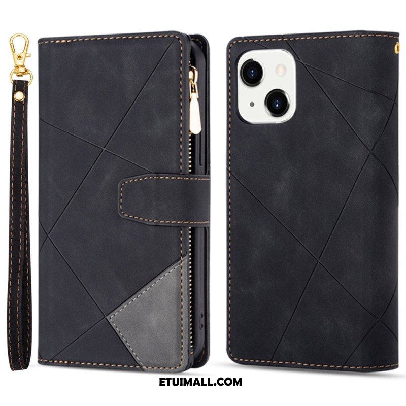 Etui Folio do iPhone 14 z Łańcuch Geometria Paska