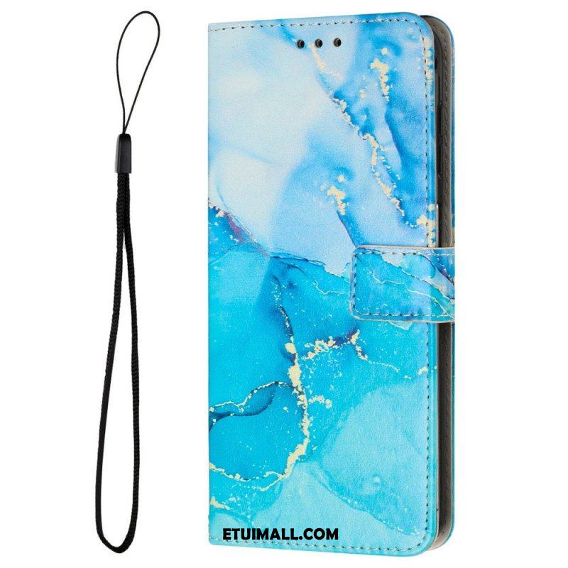 Etui Folio do iPhone 14 z Łańcuch Pasek Marmuru