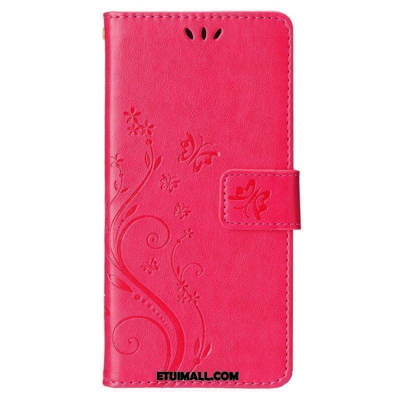 Etui Folio do iPhone 15 Plus Kwiaty I Motyle