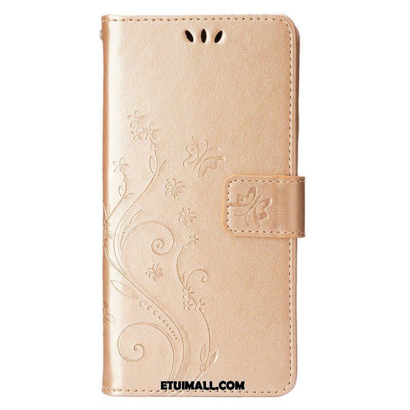 Etui Folio do iPhone 15 Plus Kwiaty I Motyle