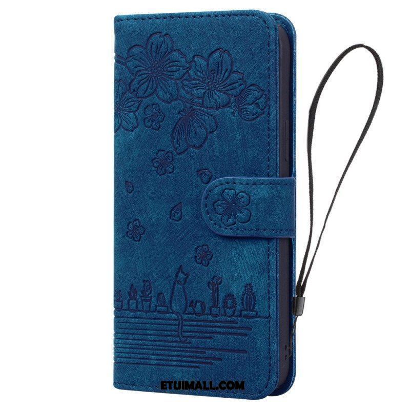 Etui Folio do iPhone 15 Pro z Łańcuch Stringi Cat Daydream