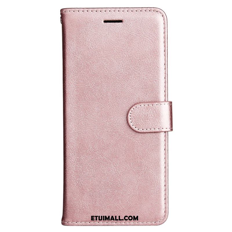 Etui Folio iPhone 16 Plus Imitacja Skóry Z Paskiem