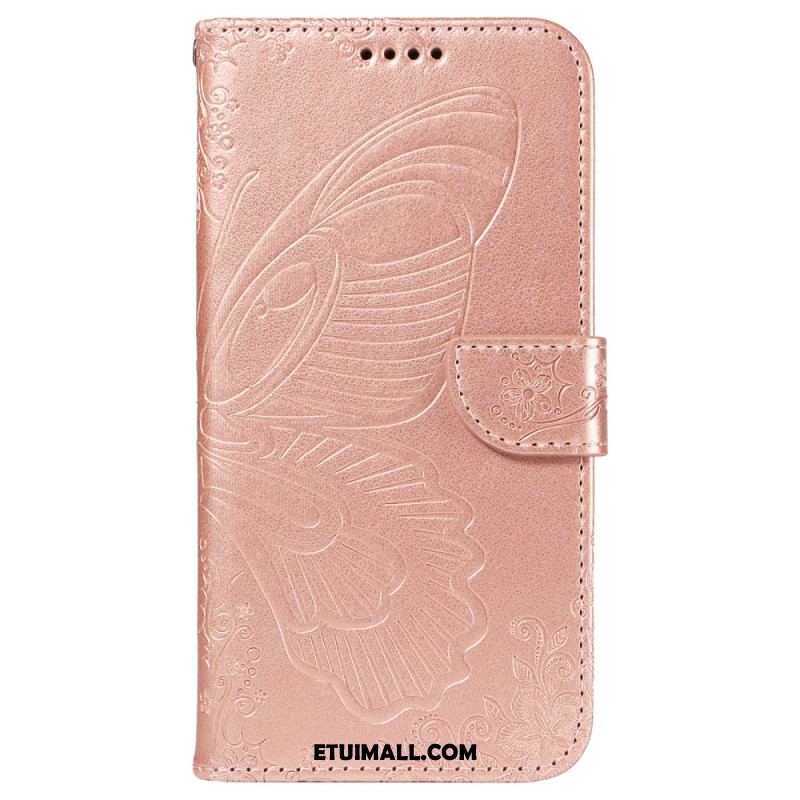 Etui Folio iPhone 16 Plus Nadruk Motyla Etui Ochronne