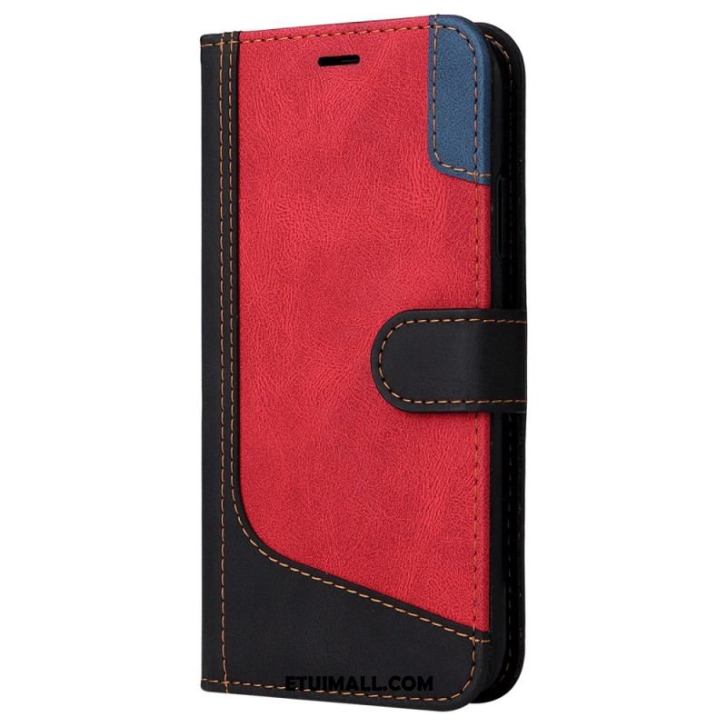 Etui Folio iPhone 16 Plus Trójkolorowy Z Paskiem