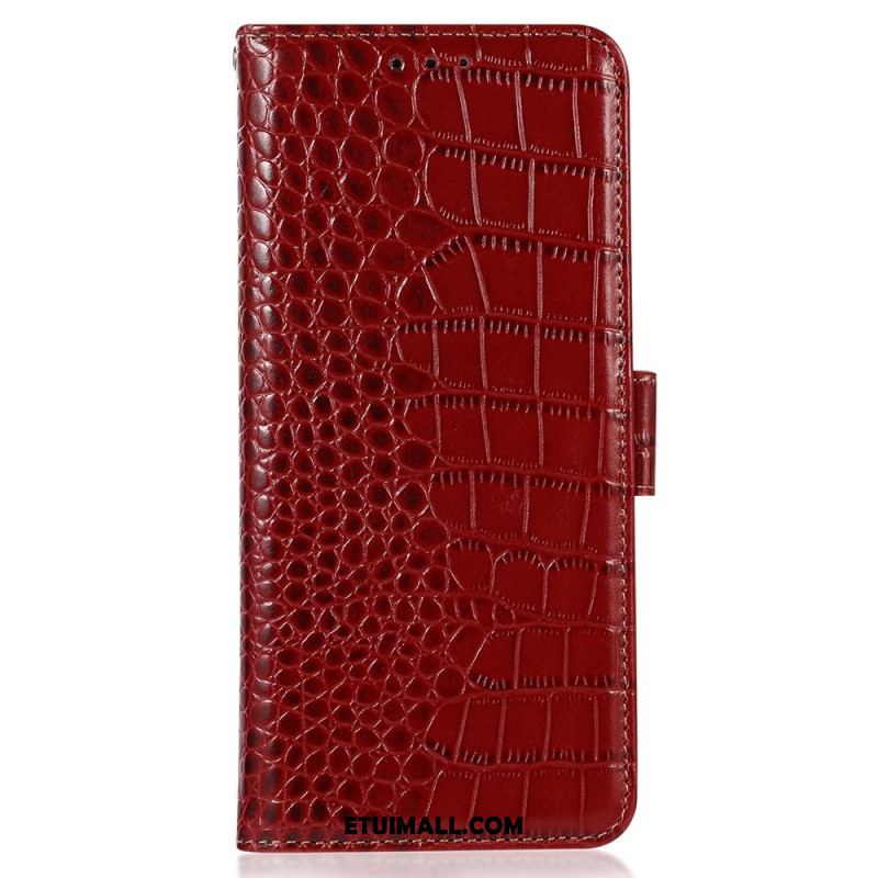 Etui Folio iPhone 16 Pro Max Blokowanie Rfid O Teksturze Krokodyla