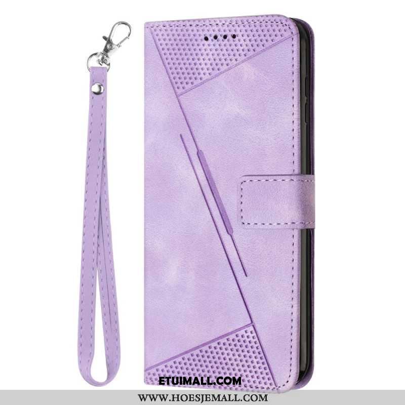 Etui Folio iPhone 16 Pro Max Geometryczny Wzór Paska Etui Ochronne