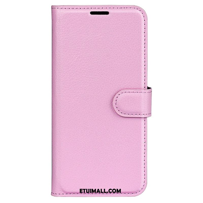 Etui Folio iPhone 16 Pro Max Klasyczna Sztuczna Skóra Litchi Etui Ochronne