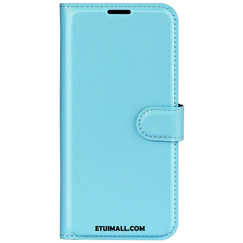 Etui Folio iPhone 16 Pro Max Klasyczna Sztuczna Skóra Litchi Etui Ochronne