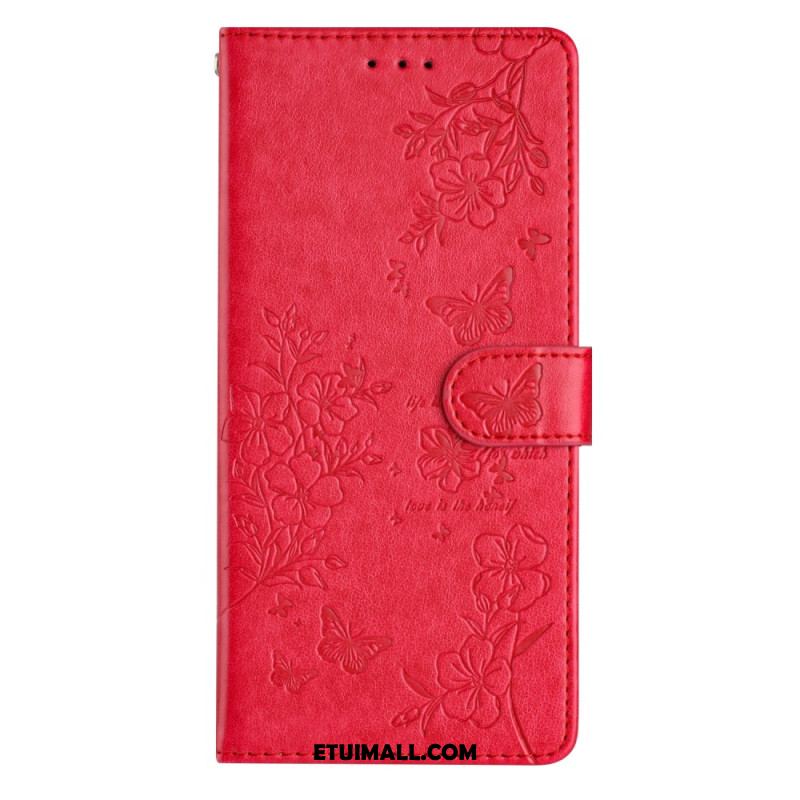 Etui Folio iPhone 16 Pro Max Kwiaty I Motyle Etui Ochronne