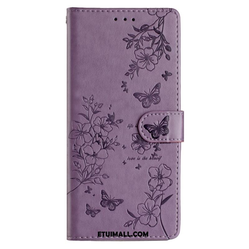 Etui Folio iPhone 16 Pro Max Kwiaty I Motyle Etui Ochronne