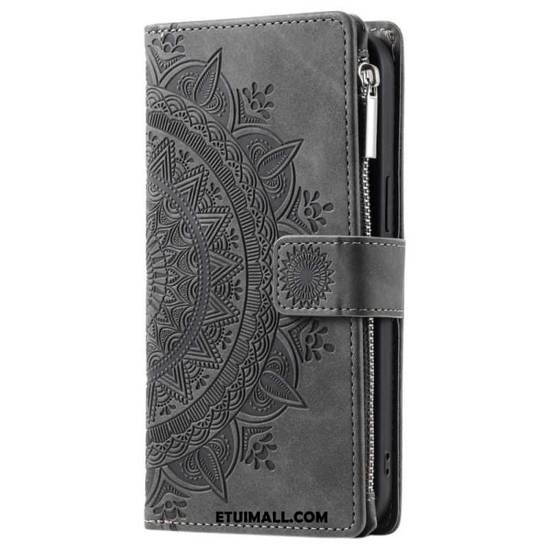 Etui Folio iPhone 16 Pro Portfel Z Efektem Zamszu W Kształcie Mandali Etui Ochronne