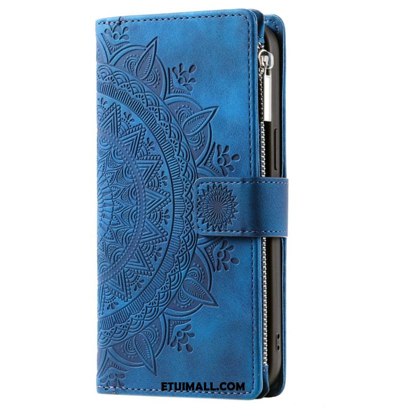 Etui Folio iPhone 16 Pro Portfel Z Efektem Zamszu W Kształcie Mandali Etui Ochronne