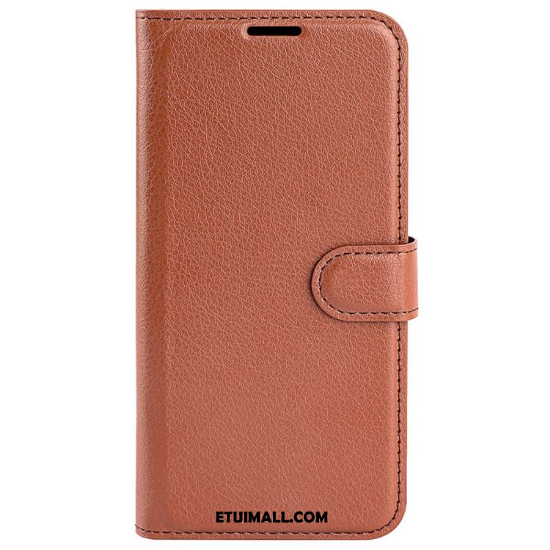 Etui Folio iPhone 16 Sztuczna Skóra Litchi Etui Ochronne