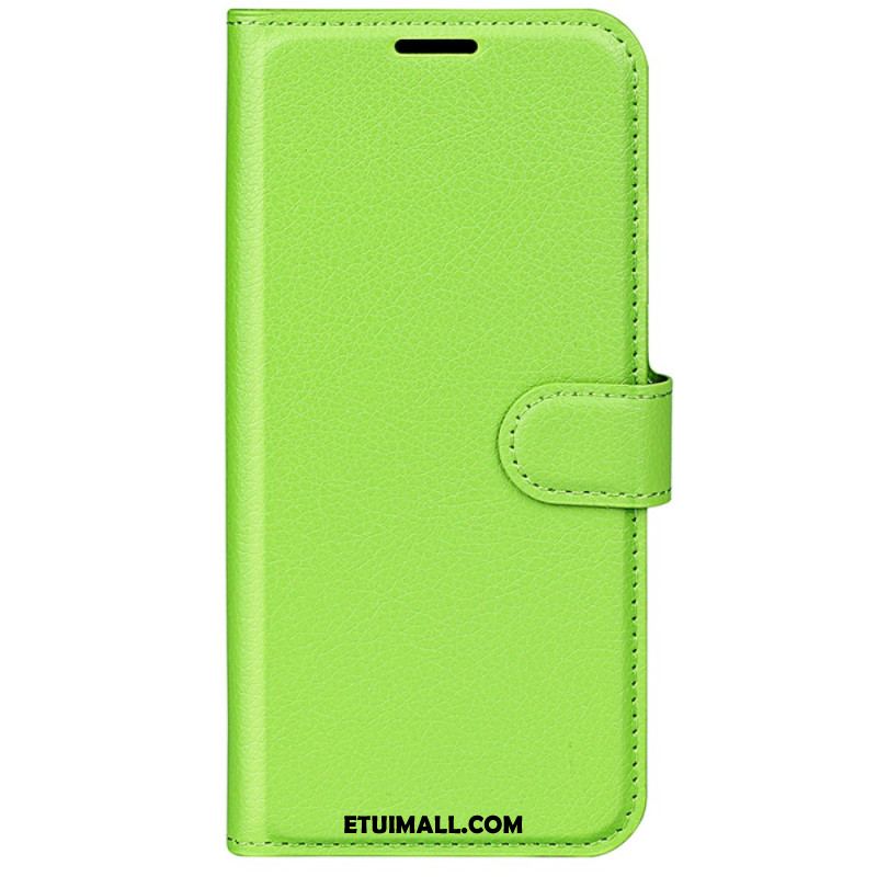 Etui Folio iPhone 16 Sztuczna Skóra Litchi Etui Ochronne