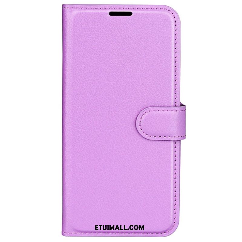 Etui Folio iPhone 16 Sztuczna Skóra Litchi Etui Ochronne