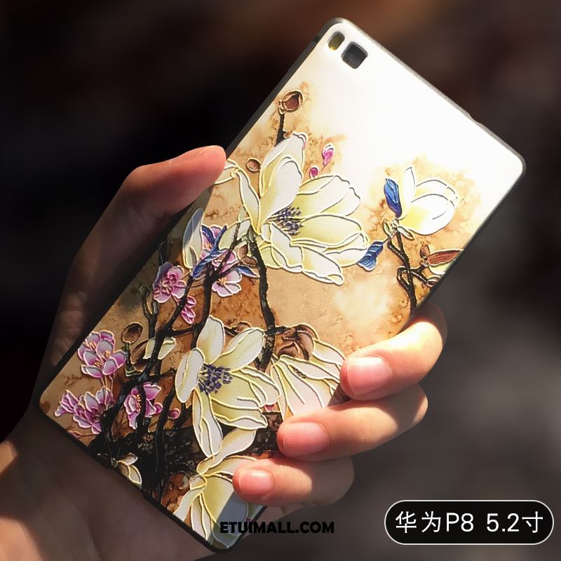 Etui Huawei P8 Wysoki Ochraniacz Relief Anti-fall Czarny Obudowa Sprzedam